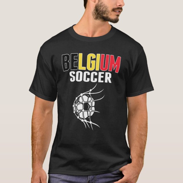 Belgiska fotbollsligan i Belgiens nettofotboll T Shirt (Framsida)