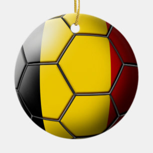 Belgiska fotbollsornament julgransprydnad keramik