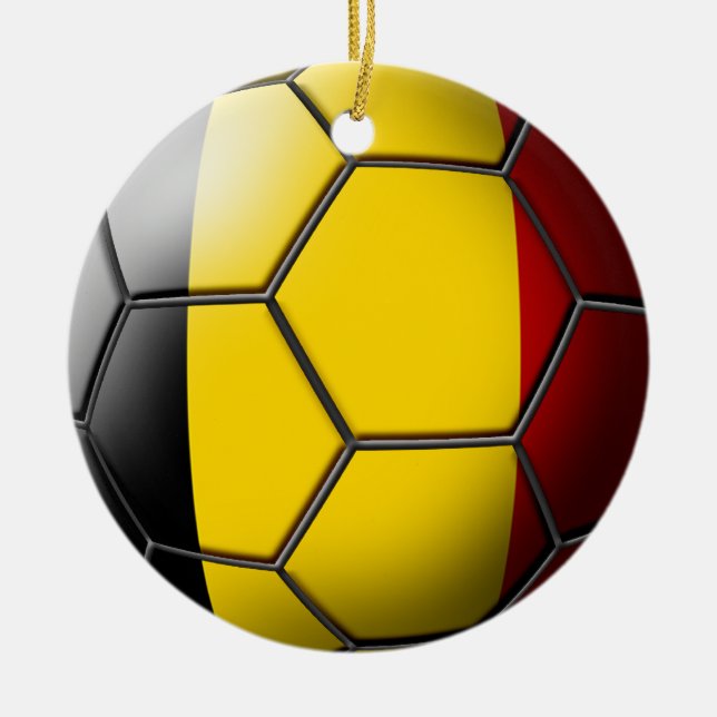 Belgiska fotbollsornament julgransprydnad keramik (Framsidan)
