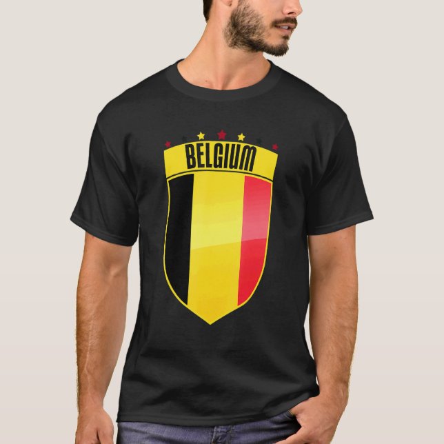 Belgiska fotbollssupporterbesökare belgisk fotboll t shirt (Framsida)