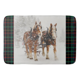 Belgiska Horse Team Wintery-julscenen Badrumsmatta