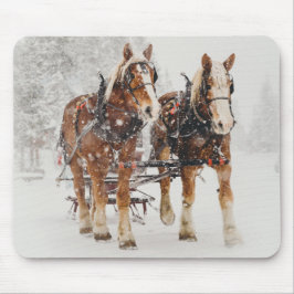 Belgiska Horse Team Wintery-julscenen Musmatta