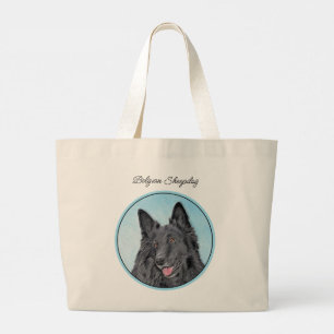 Belgiska Hund Groenendael Sheepdog Black Painting Jumbo Tygkasse