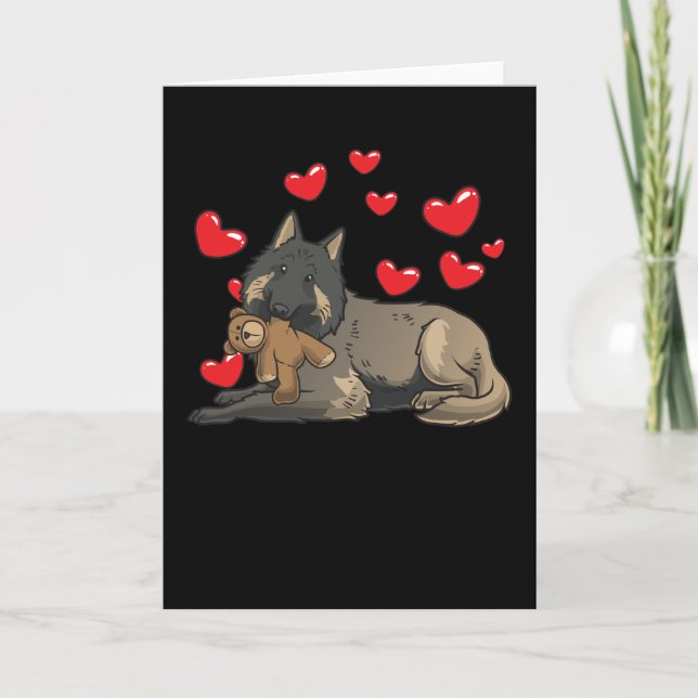 Belgiska Hund Tervuren med Mjukisdjur Kort (Framsida)