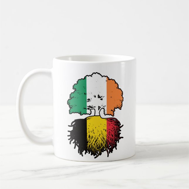 Belgiska irländska irländskt Träd-Flagga Kaffemugg (Vänster)
