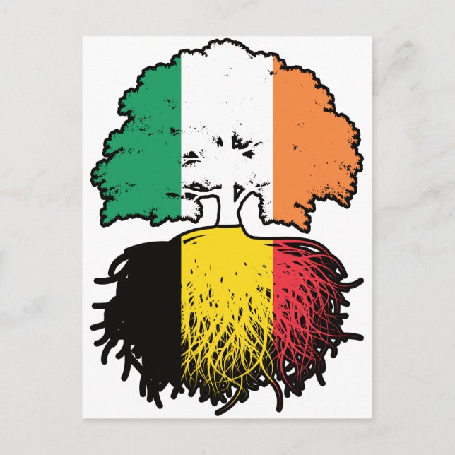 Belgiska irländska irländskt Träd-Flagga Vykort (Framsida)