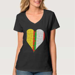 Belgiska italienska Flagga Heart T Shirt