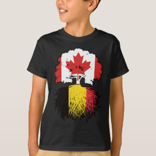 Belgiska kanadensiska kanadensiska Träd Roots Flag T Shirt