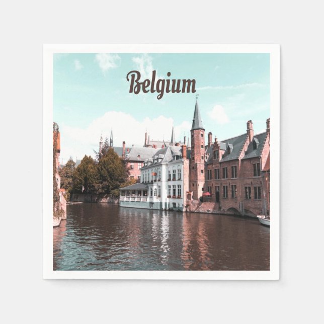 Belgiska kanalen Bryssel Pappersservett (Framsidan)
