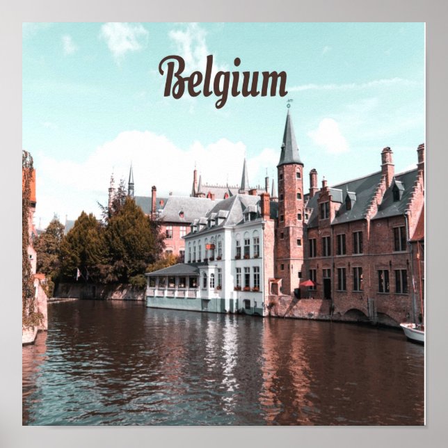 Belgiska kanalen Bryssel Poster (Framsidan)