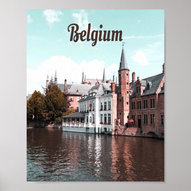 Belgiska kanalen Bryssel Poster (Framsidan)