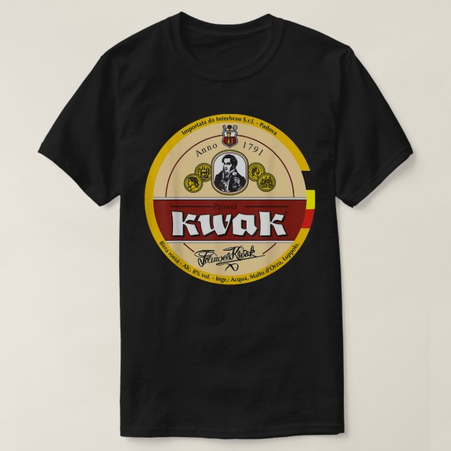 Belgiska logotypen Kwak Beer T Shirt (Design framsida)