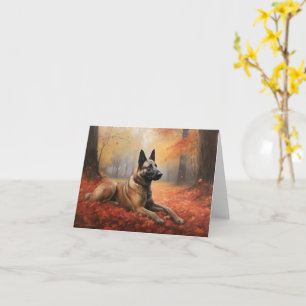 Belgiska Malinoi i Höst löv Fall Inspire Kort