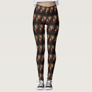 Belgiska Malinoi med Jultomten julafton Leggings