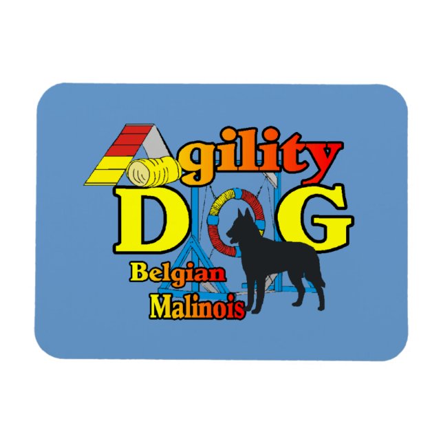 Belgiska Malinois Agilitet Magnet (Horisontell)