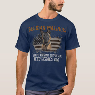 Belgiska malinois American Flagga Rolig hund Gift T Shirt