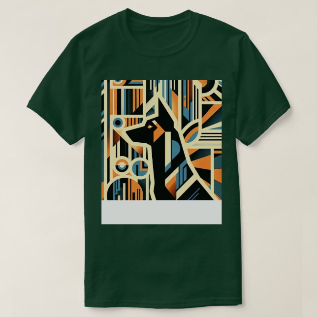 Belgiska Malinois Art Deco Stil T Shirt (Design framsida)