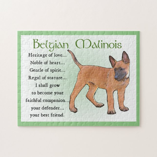 Belgiska Malinois Art Pussel (Horisontell)