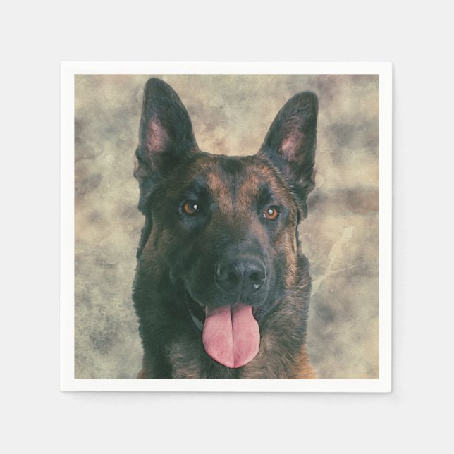 Belgiska malinois - belgisk herde - maligator pappersservett (Framsidan)
