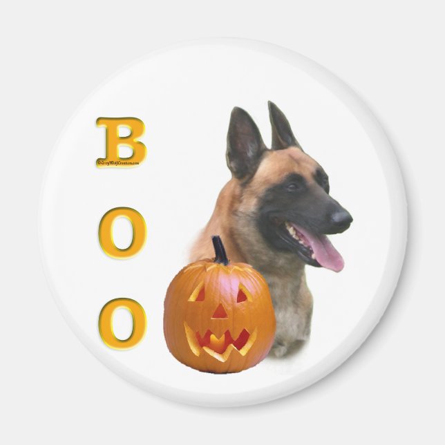 Belgiska Malinois Boo Magnet (Framsidan)