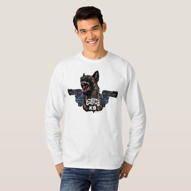 Belgiska Malinois ELITE K9 GUN T Shirt (Hel framsida)