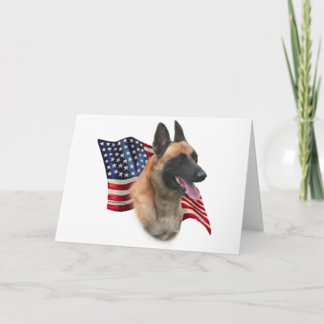 Belgiska Malinois Flagga Kort (Framsida)