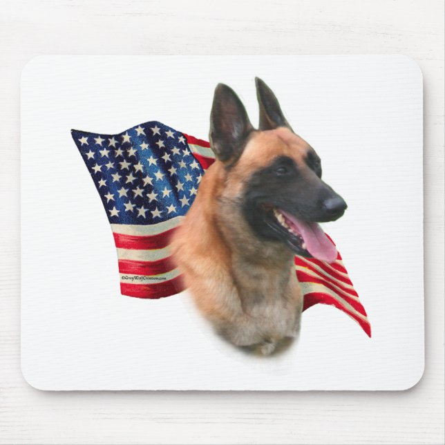 Belgiska Malinois Flagga Musmatta (Framsidan)