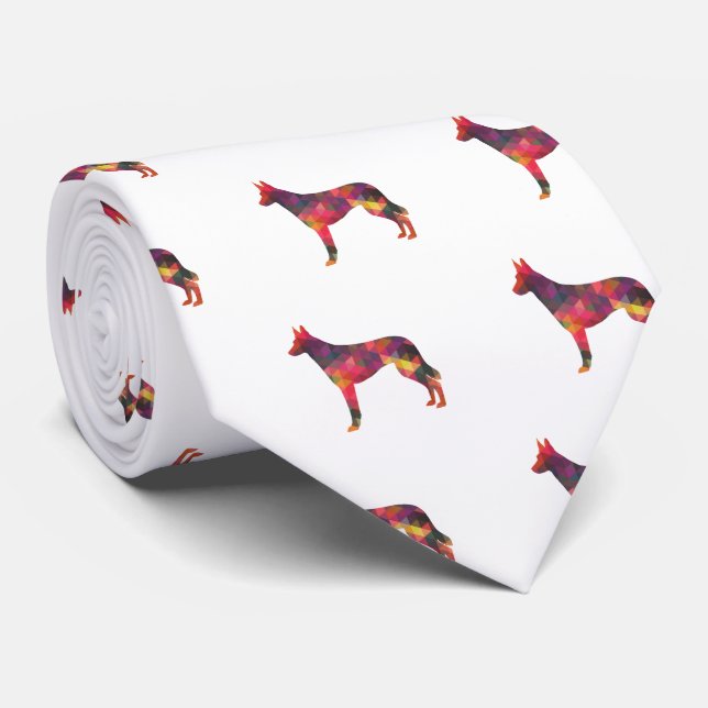 Belgiska Malinois Geometric Mönster Silhouette Mul Slips (Rullad)