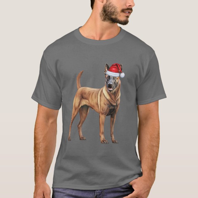 Belgiska Malinois Hund älskare Funny jul T-Shirt (Framsida)