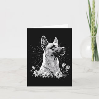 Belgiska Malinois Hund älskare Retro Stil Tattoo Kort
