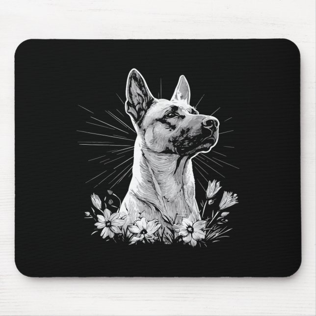 Belgiska Malinois Hund älskare Retro Stil Tattoo Musmatta (Framsidan)