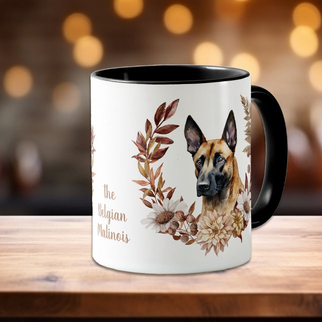 Belgiska Malinois Hund Autumn WAN Mugg (Skapare uppladdad)