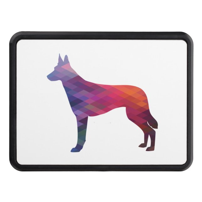 Belgiska malinois Hund aveln Silhouette Geometric  Dragkroksskydd (Framsidan)