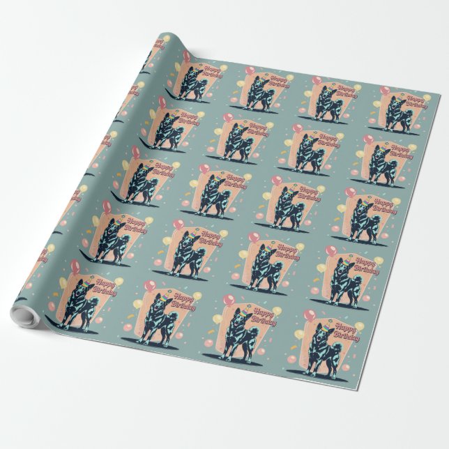 Belgiska Malinois Hund Colorful Presentpapper (Utrullad)