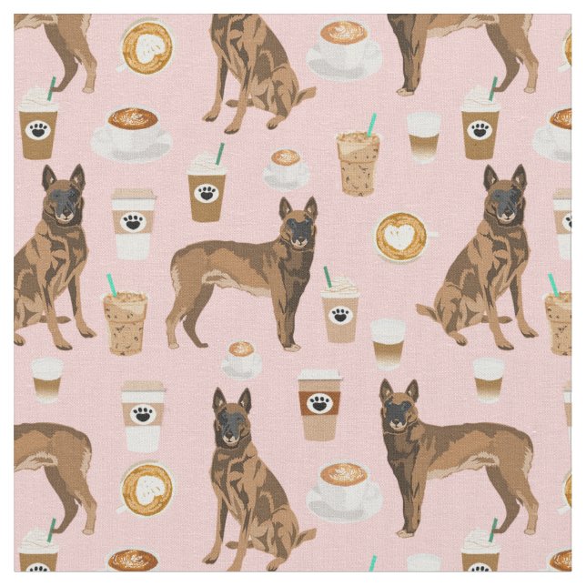 Belgiska Malinois hund kafferosa älskare Tyg (Närbild)