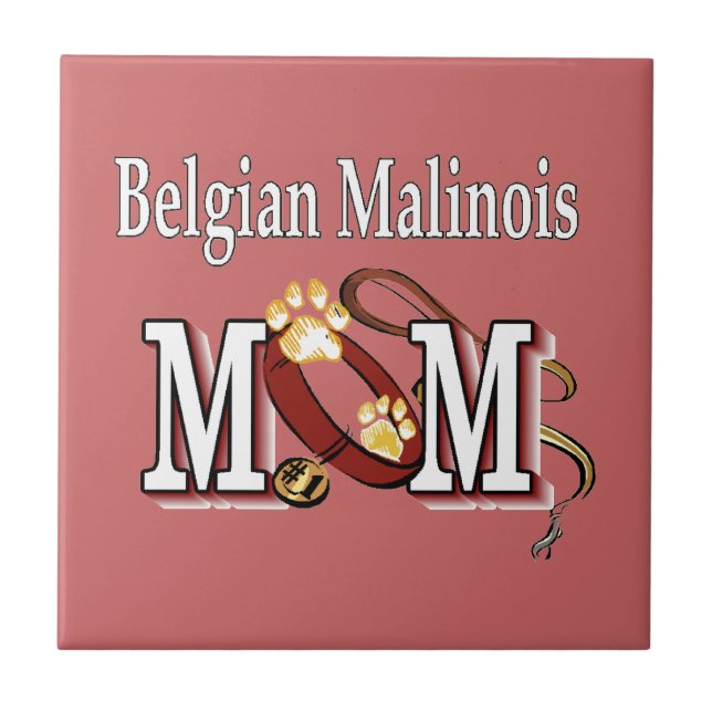 Belgiska Malinois Hund MAMMA Kakelplatta (Framsidan)