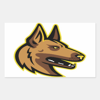 Belgiska Malinois Hund Mascot Rektangulärt Klistermärke