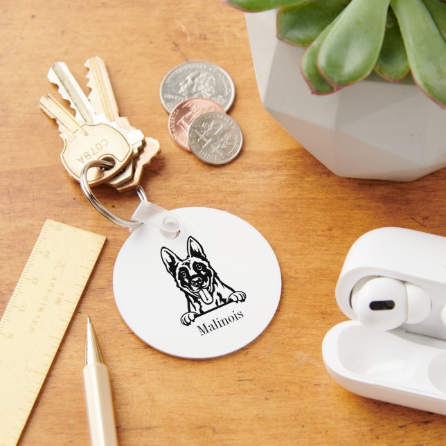 Belgiska Malinois hund Nyckelring (Skrivbord)