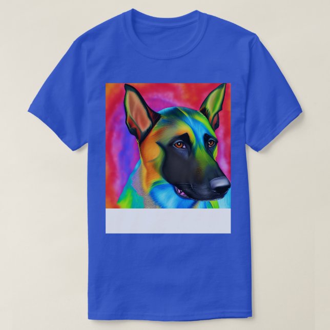 Belgiska malinois Hund Rainbow Painting T Shirt (Design framsida)