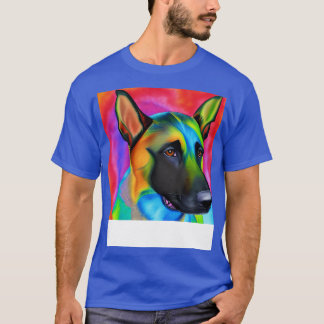 Belgiska malinois Hund Rainbow Painting T Shirt