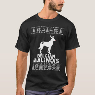 Belgiska Malinois Hund Reindeer Ugly jul Swea T Shirt