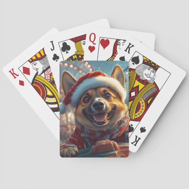 Belgiska Malinois Hund Roller Underlägg jul Casinokort (Baksidan)