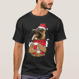 Belgiska Malinois Hund Santa I Kärlek Mamma Tattoo T Shirt