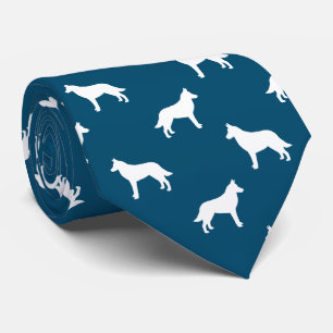 Belgiska Malinois Hund Silhouettes Mönster Blue Slips