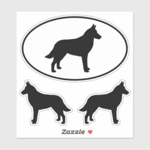 Belgiska malinois Hund Silhouettes Vinyl Sticker S Klistermärken