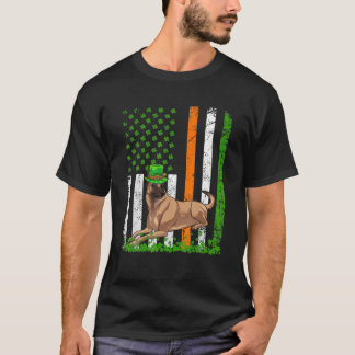 Belgiska Malinois Hund St patricks day Irish Ameri T Shirt