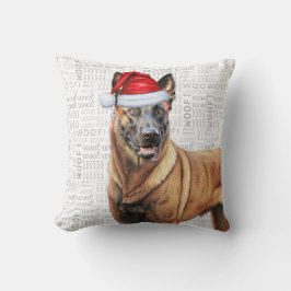 Belgiska Malinois Hund Watercolor jul Kudde