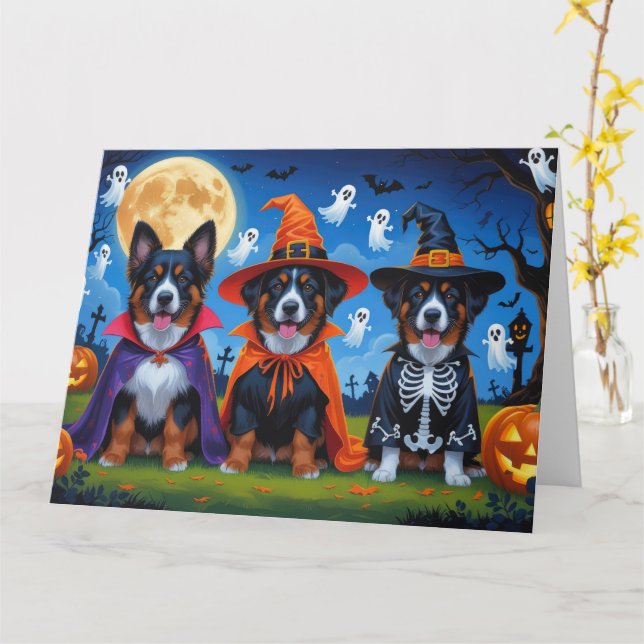Belgiska Malinois Hundar Pumpkin Halloween Funny Kort (Gul blomma)