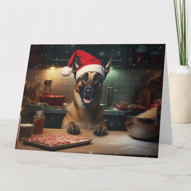 Belgiska malinois jul Cookies Festive Helgdag Kort (Framsida)