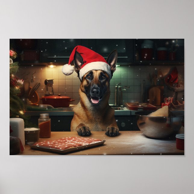Belgiska malinois jul Cookies Festive Helgdag Poster (Framsidan)